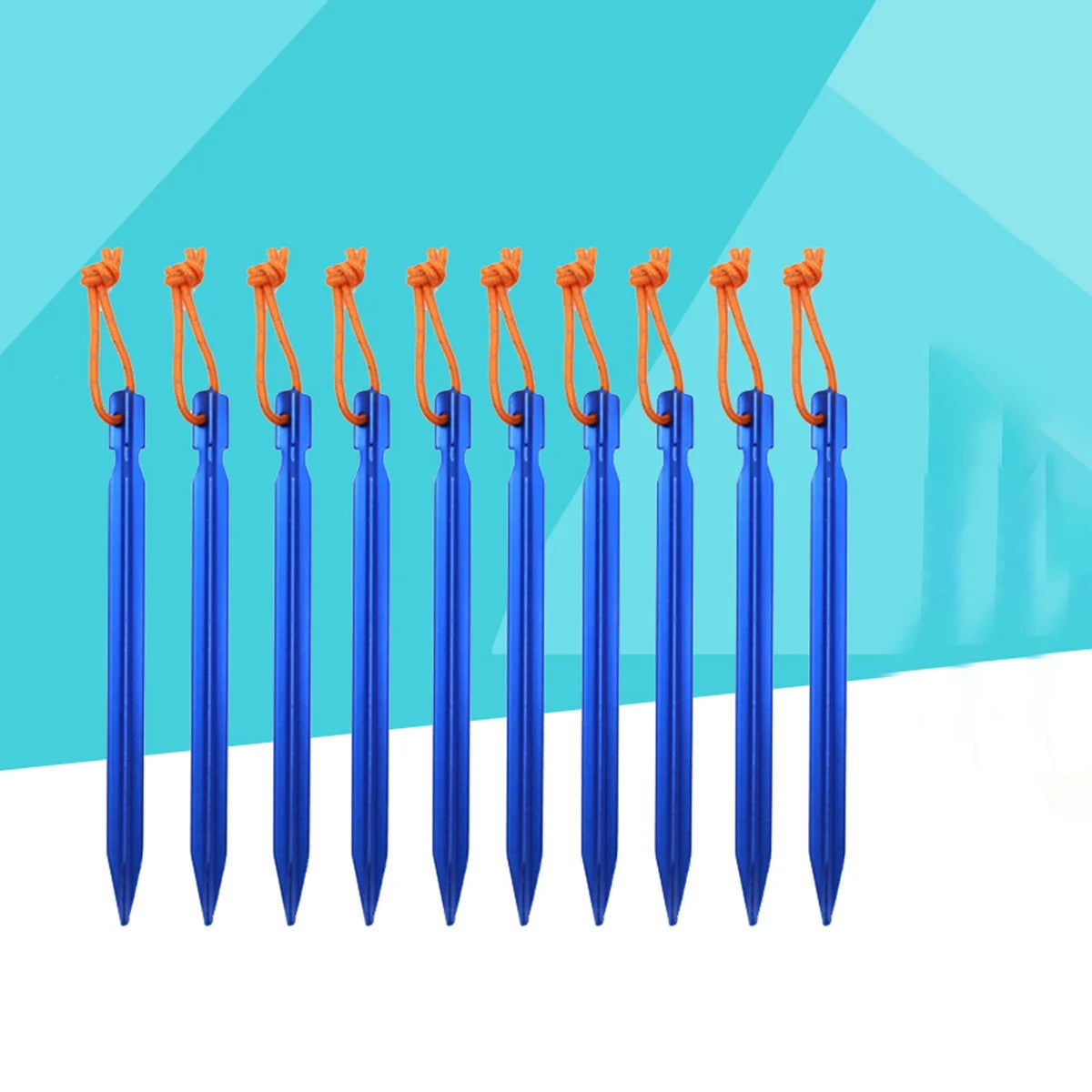 10 PCS Aluminum Tent Stakes Kit with Reflective Rope for Hiking Camping Mountaineering (18cm) Blue camp stakes himalipasal