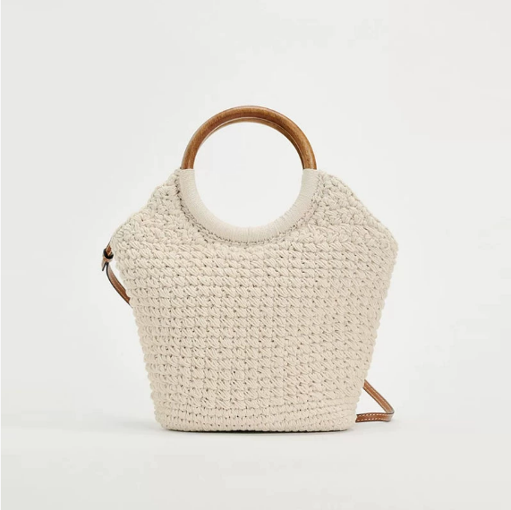 Crossbody Large Capacity Cotton Thread Woven Bag Tote Straw Bag Vacation Beach Bag Women Bag
