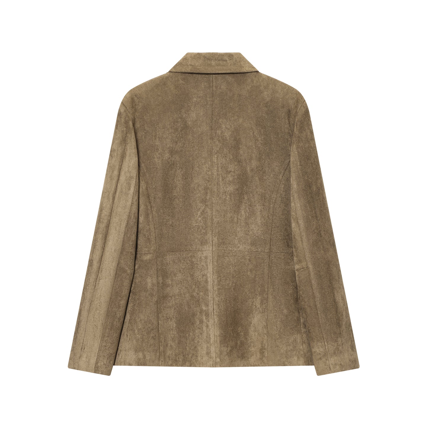 Women Clothing Autumn Winter Double Breasted Suede Texture Blazer Women