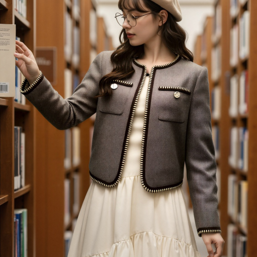 Elegant Front Cardigan Ribbon Coat Women Spring Autumn Elegance Retro Women Jacket Short Coat