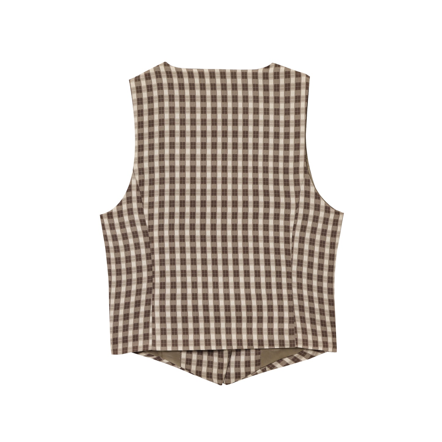 Women Plaid Vest Top Short Grid Patterned Waist Concealed Vest Top
