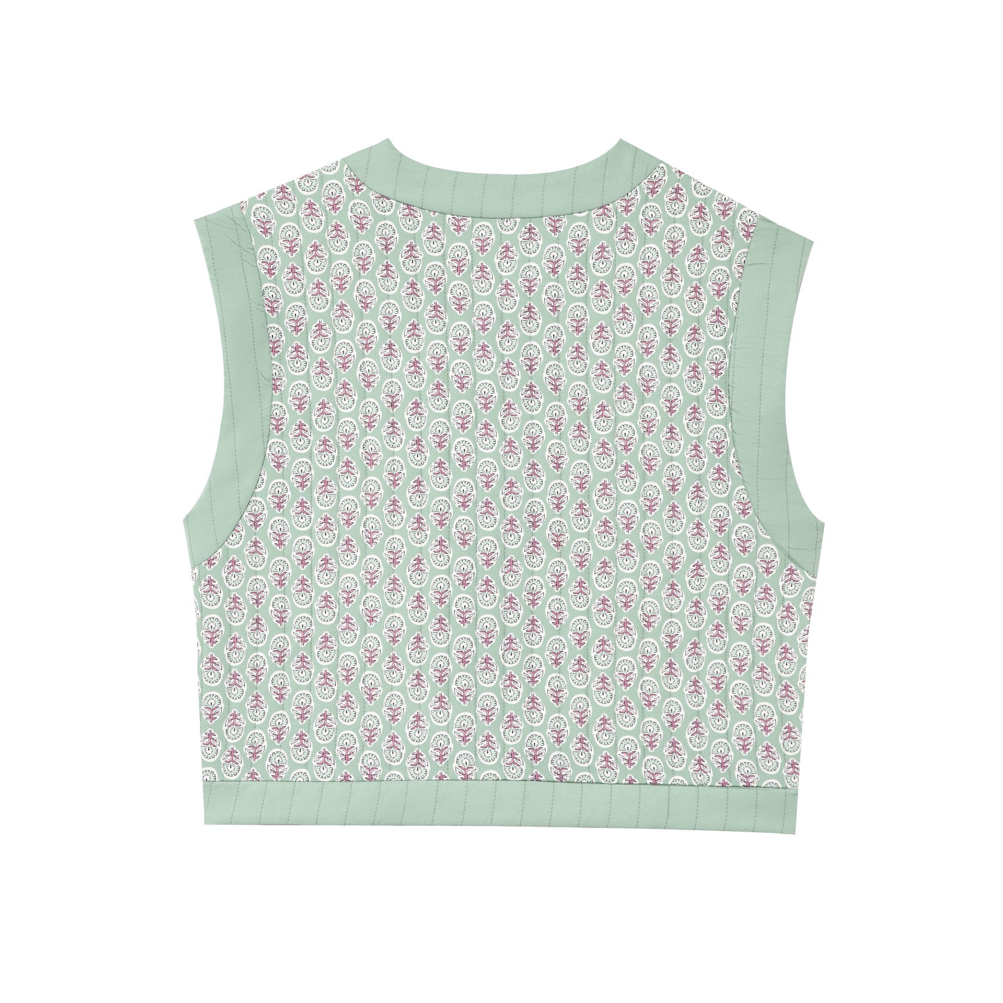 Spring Women Clothing Stylish Simple Printed Lace Quilted Vest