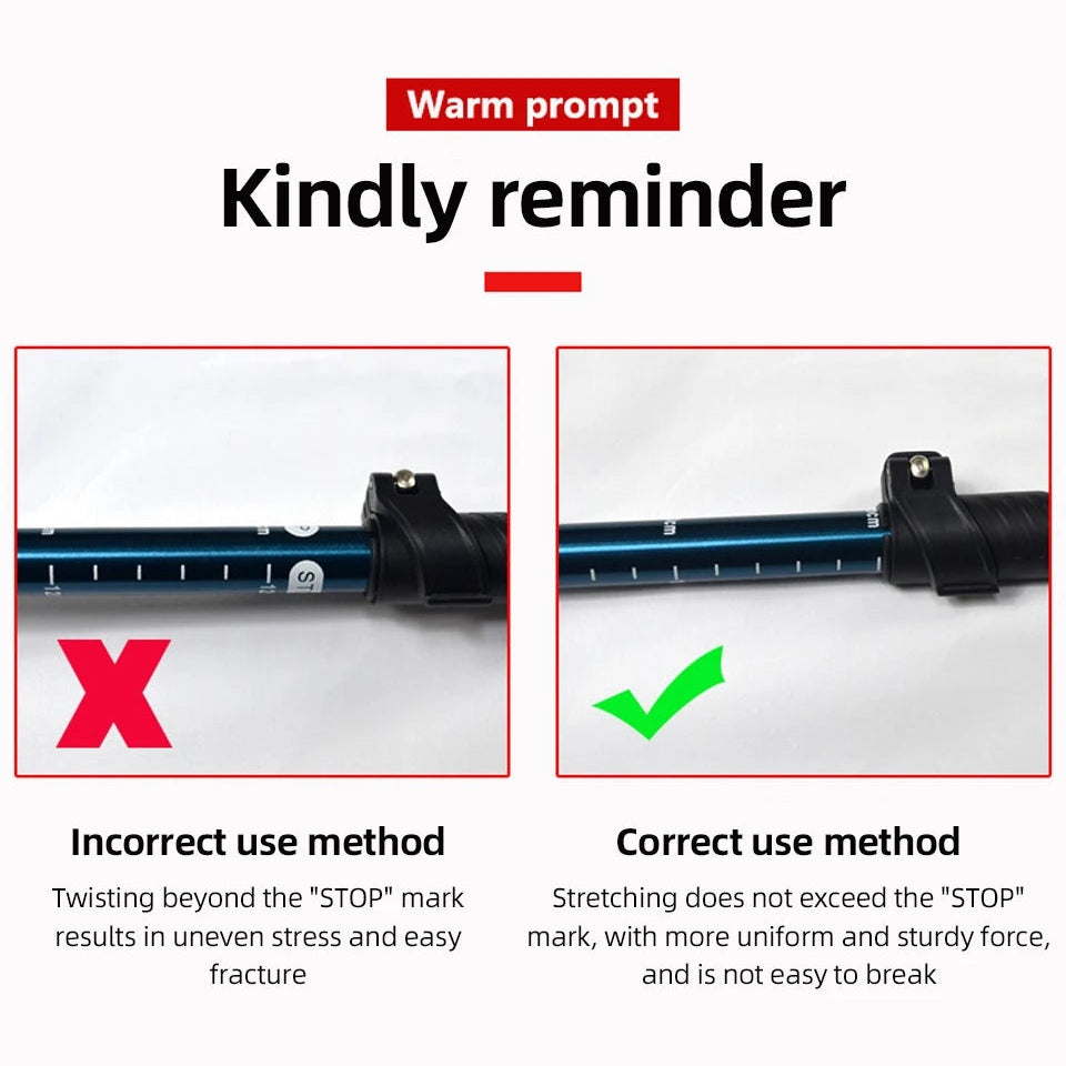 5 Section Outdoor Fold Trekking Pole Camping Portable Walking Hiking Stick For Nordic Elderly Telescopic Easy Put Into Bag 1 PCS himalipasal