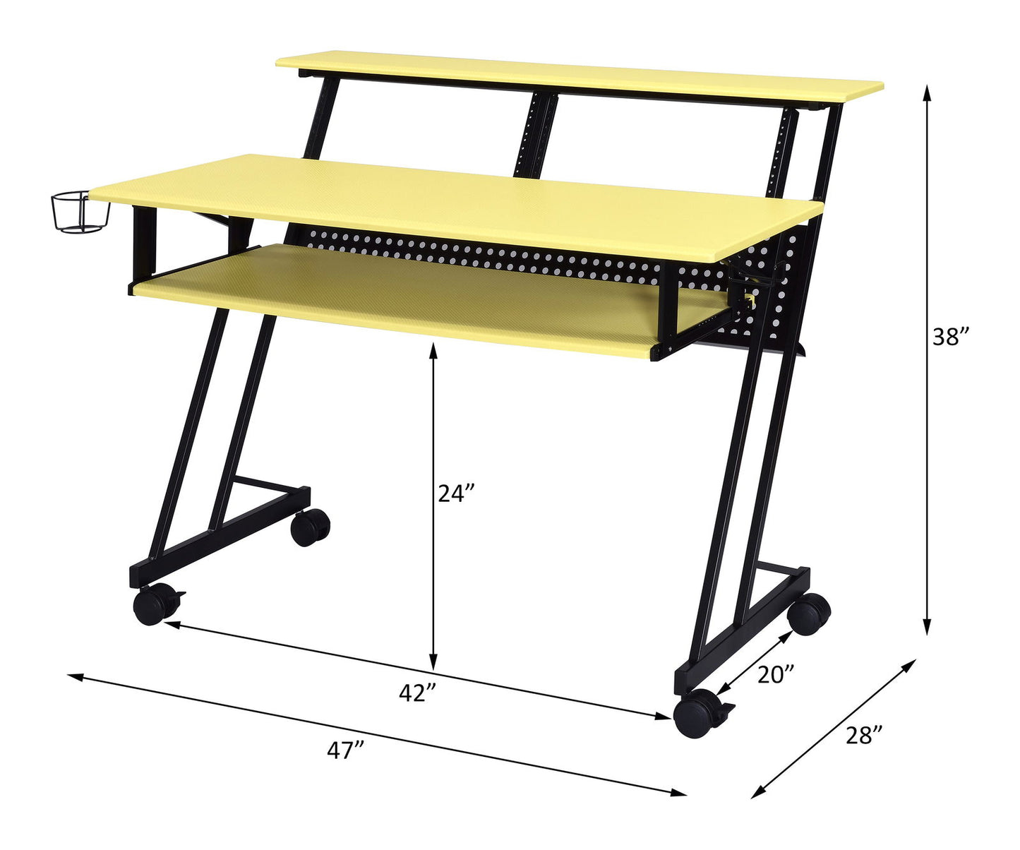 ACME Suitor Computer Desk, Yellow & Black 92904 himalipasal