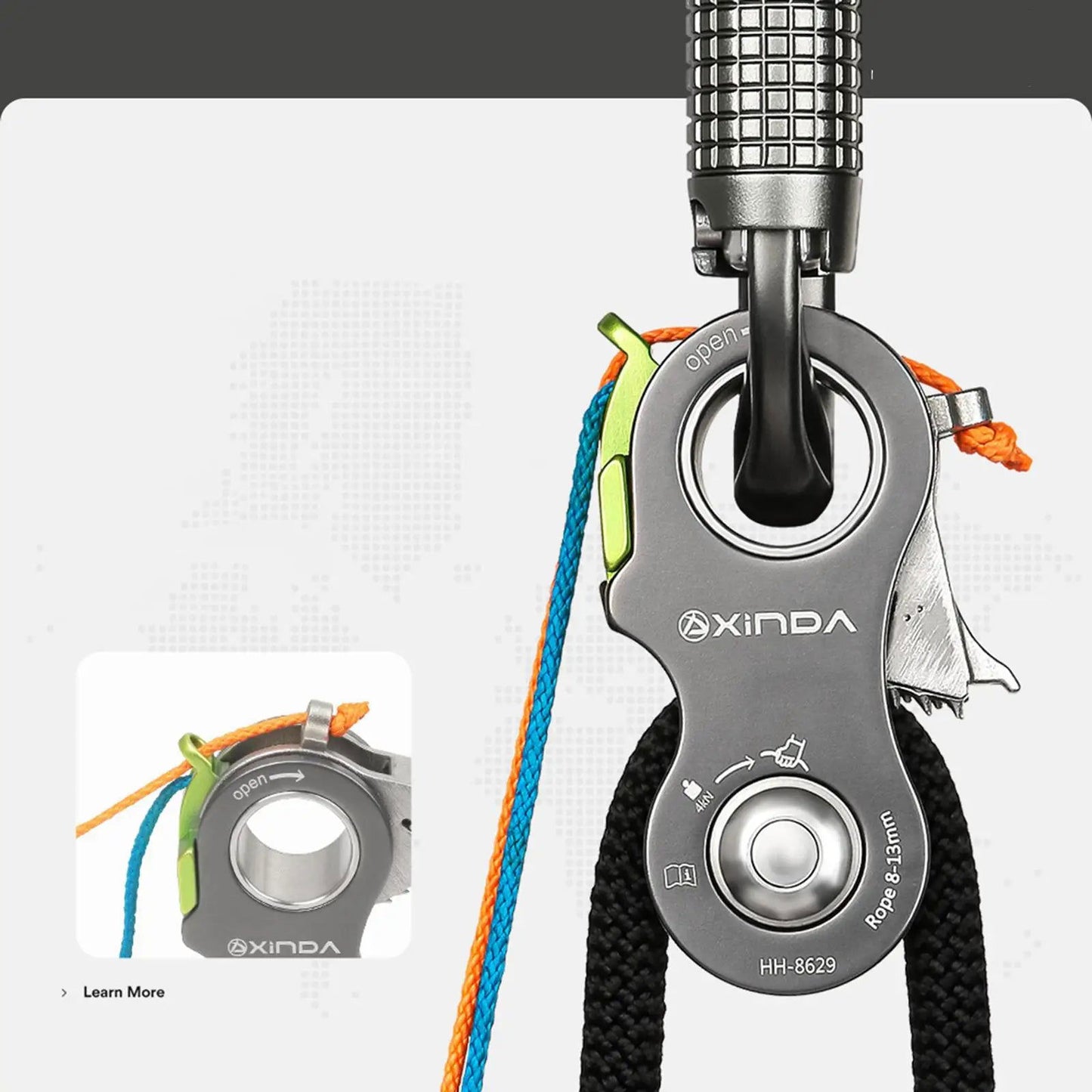 Climbing Pulley Rock Rope Pulley Heavy Duty Equipment Easy to Install Lifting Pulling Device Pulley for Outdoor Hiking himalipasal