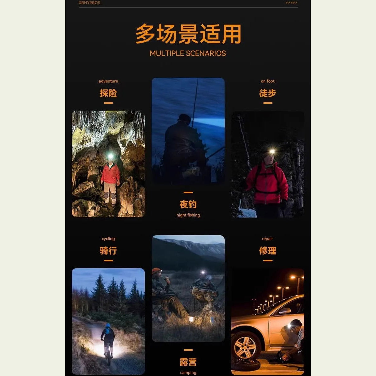 Headlights - Powerful rechargeable, focusing 1000 lumen headlights for ultra-bright lighting for hiking, mountaineering ,camping himalipasal