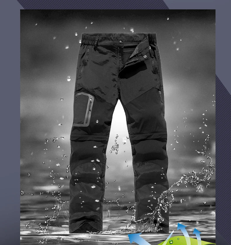 Men Elastic Quick Drying detachable Pants Waterproof Breathable Casual Pant Comfortable Splicing Light Mountaineering Trousers himalipasal