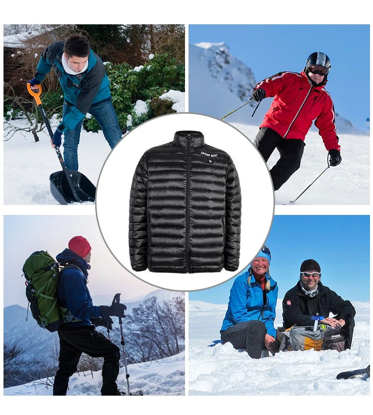Men's Heating Down Jacket Winter Warm Naturehike Thick Coat Woman Heated Puffer Jacket With Battery Camping Hiking Solid Black himalipasal