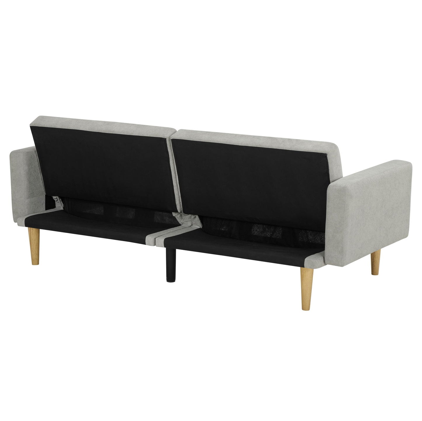 Multi-Functional Futon Sofa Bed :Tapered Wood Legs - Ideal for Small Living Rooms - Multi-Color Fabric Options - Easily Converts to Single Bed,Grey himalipasal