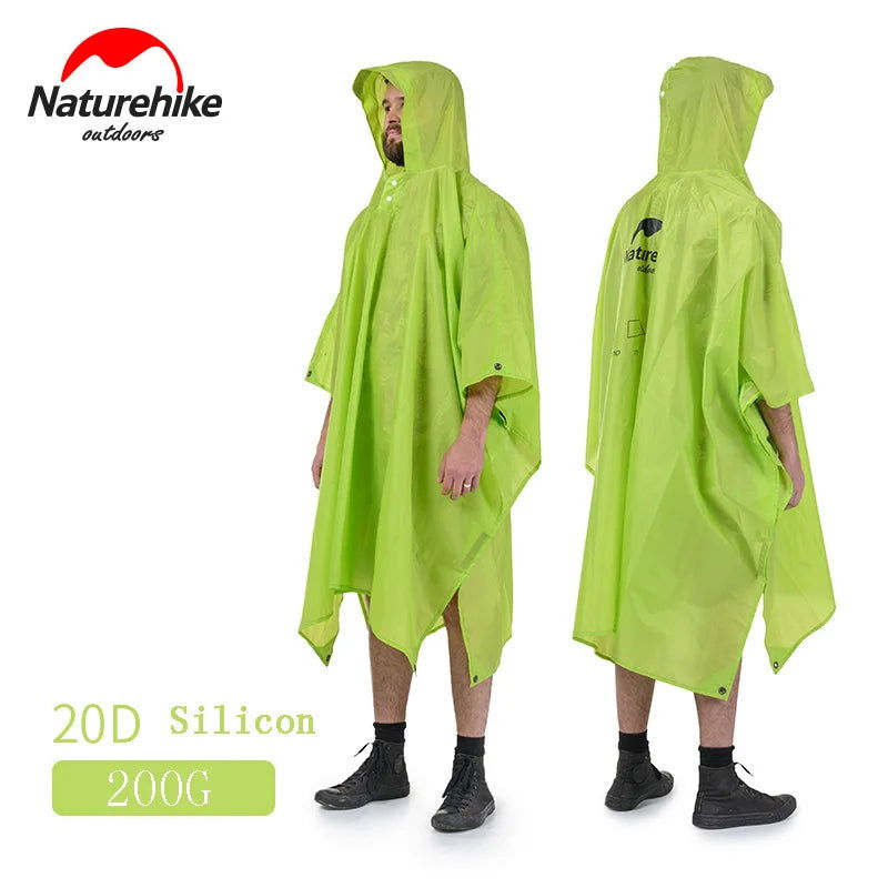 Naturehike Outdoor Raincoat Windbreaker 3in1 Multifunction Camping & Hiking Waterproof Poncho Nylon Travel Awning Mat himalipasal