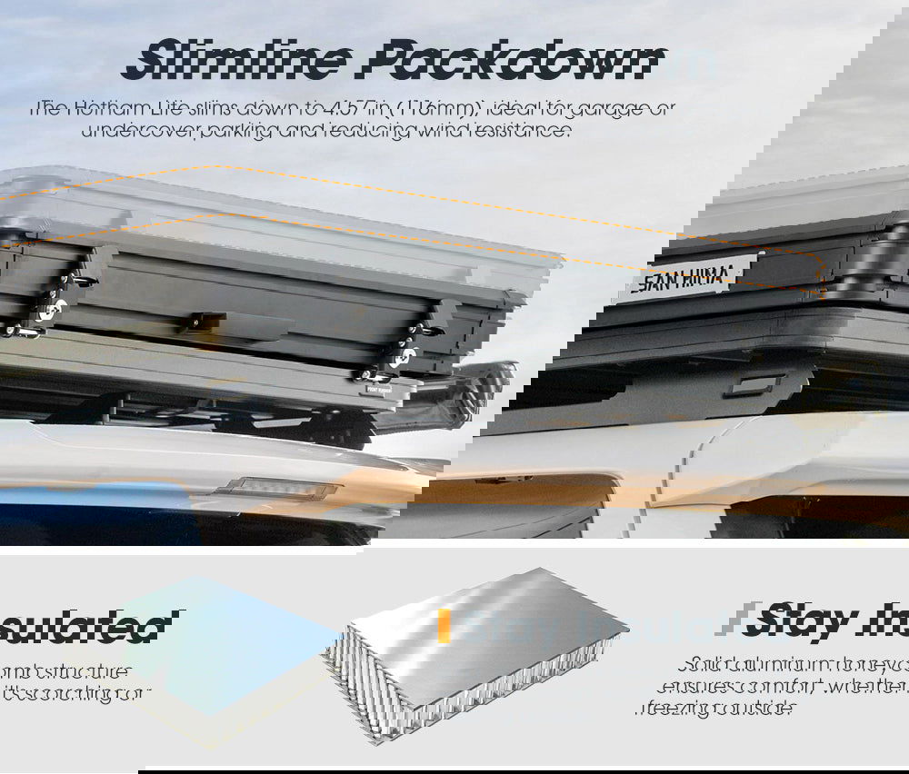 San Hima Hotham Light Lightweight Roof Top Tent w/o Cross Bars himalipasal