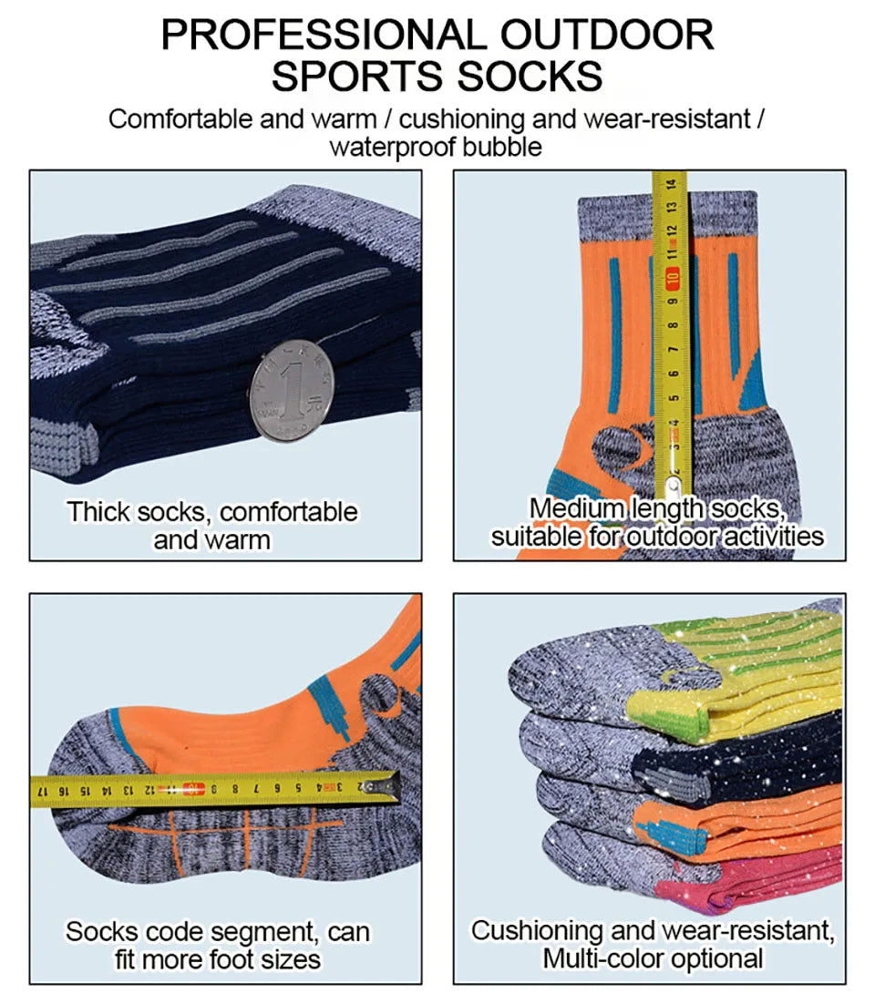 Skiing Socks Winter Unisex Thicken Warmth Mountaineering Snowboard Hiking Moisture Wicking Cold-Proof Outdoor Sports Socks himalipasal