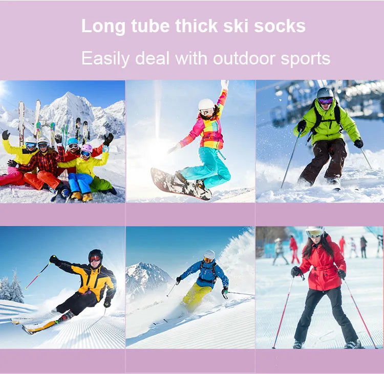 Sport Ski Socks for Men & Women Athletic Fitness Outdoor Hiking Mountaineering Roller Skate Thick Breathable Compression Socks himalipasal