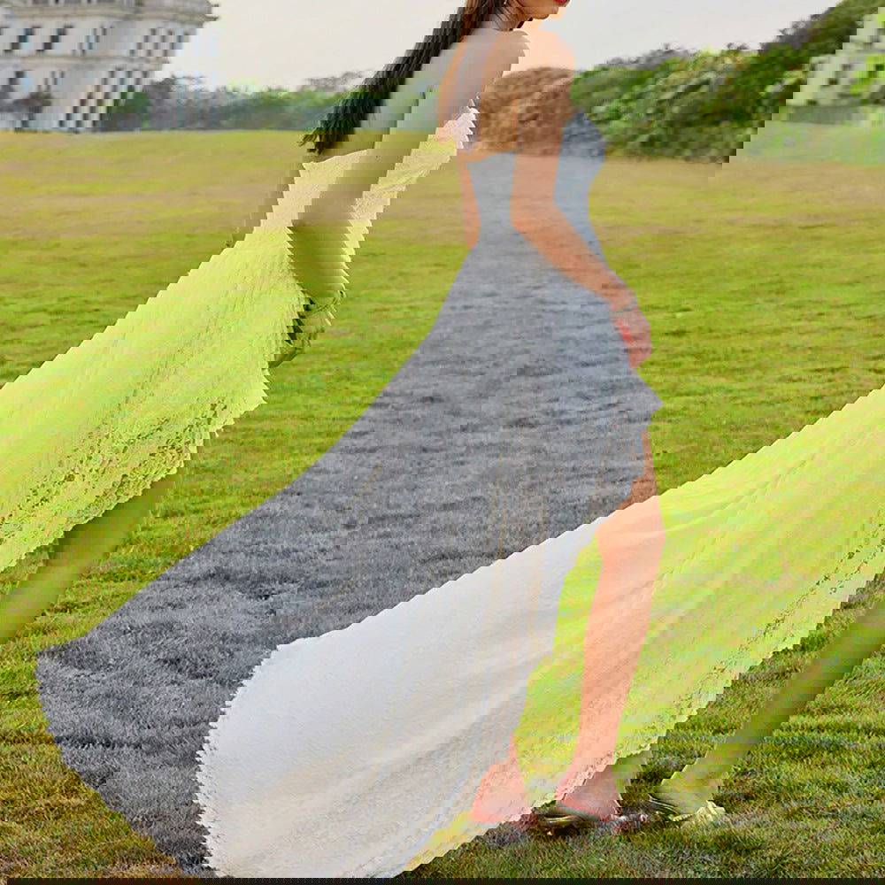 Summer Elegant Casual Dress Tube Top Lace Ruffled Vacation Wedding Dress himalipasal