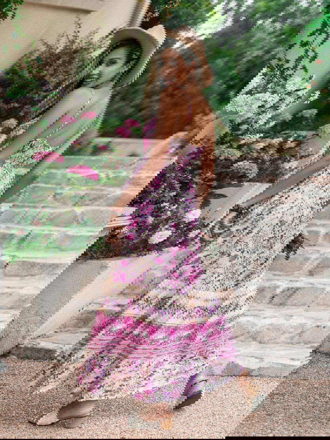 Tassel Printed V-Neck Maxi Dress himalipasal