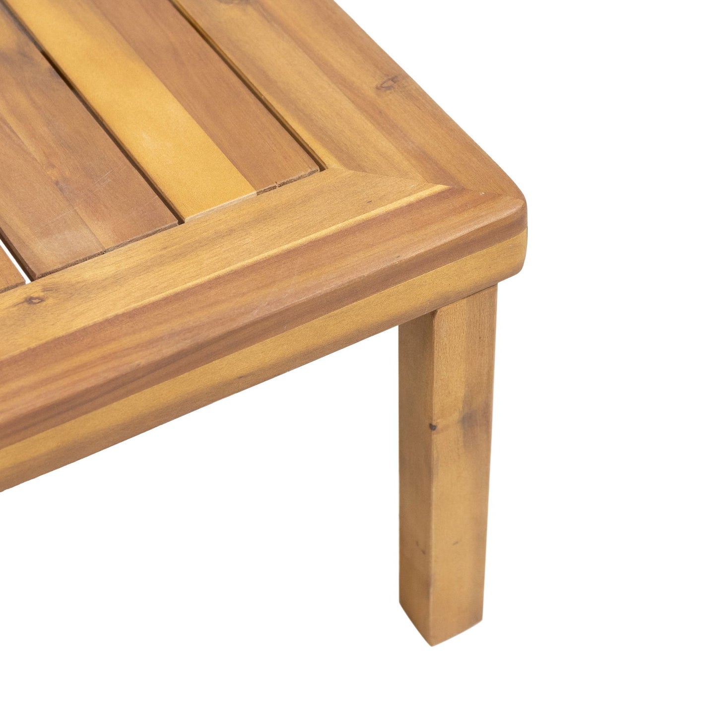 Teak Acacia Wood Loveseat and Coffee Table Set with Cream Cushions himalipasal