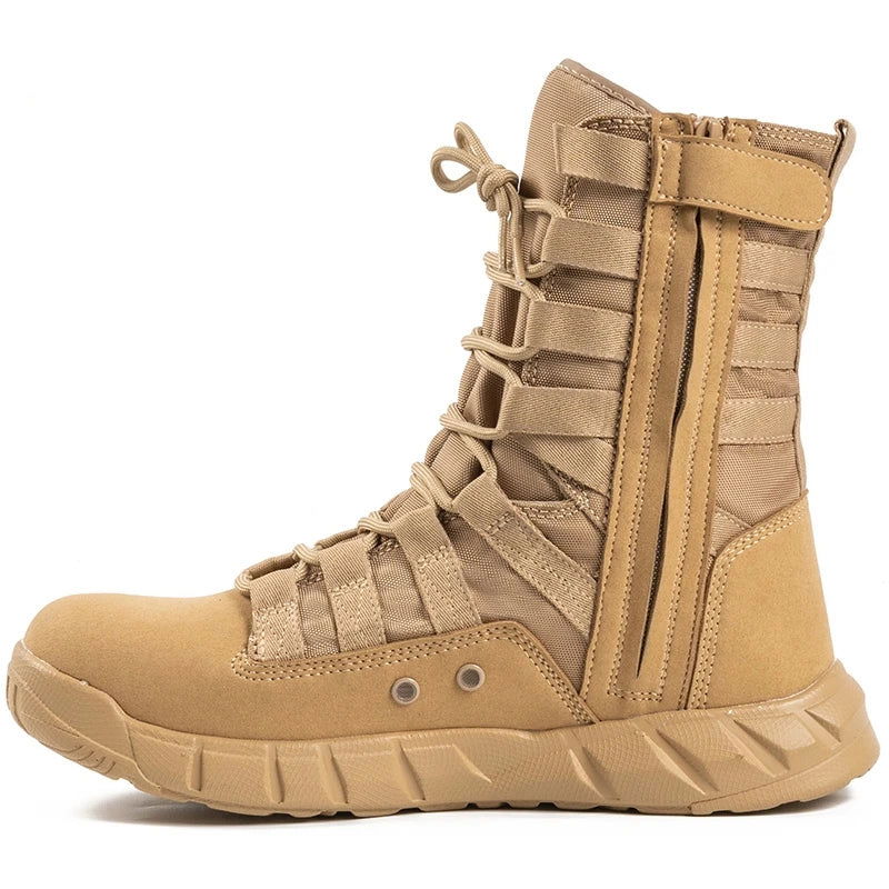 Ultralight Zipper Mountaineering Hiking Boots Mens Field Training Desert Military Tactical Combat Boots High Top Work Army Boots himalipasal