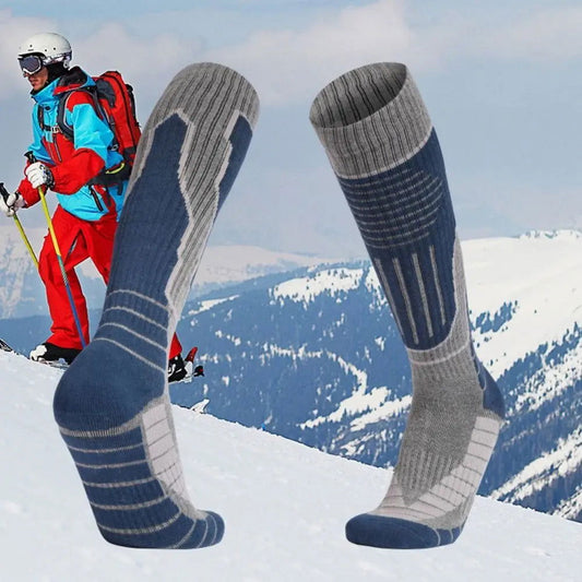 1 Pair of Sweat Absorption Ski Socks Warm Anti Slip High Tube Sports Socks Thickened Towel Bottom Mountaineering Socks himalipasal