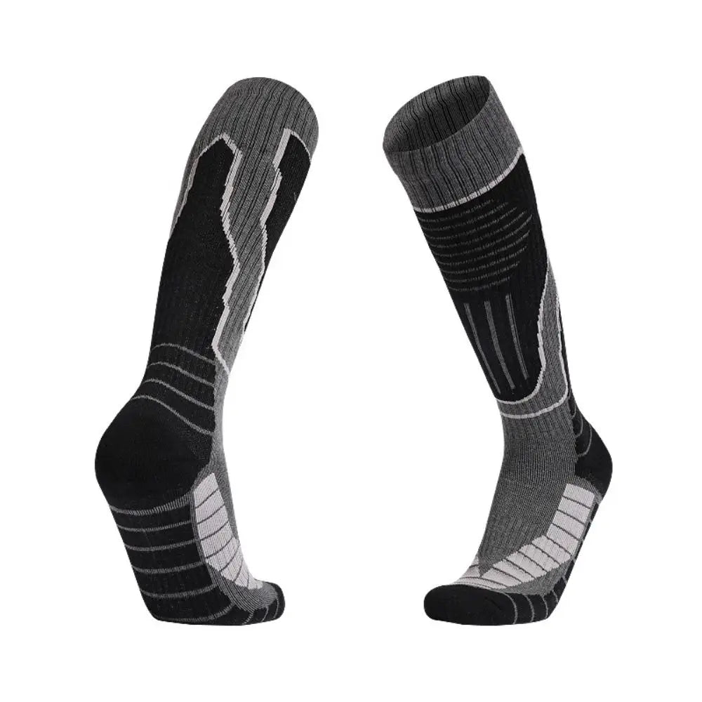 1 Pair of Sweat Absorption Ski Socks Warm Towel Bottom High Tube Sports Socks Anti Wrinkle Cotton Mountaineering Socks himalipasal