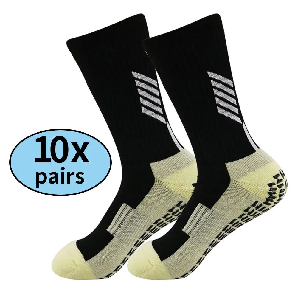 10 Pairs Men's and Women's Non Slip Soccer Socks Towel Bottom Sports Socks Outdoor Sports Hiking Socks Mountaineering Socks himalipasal