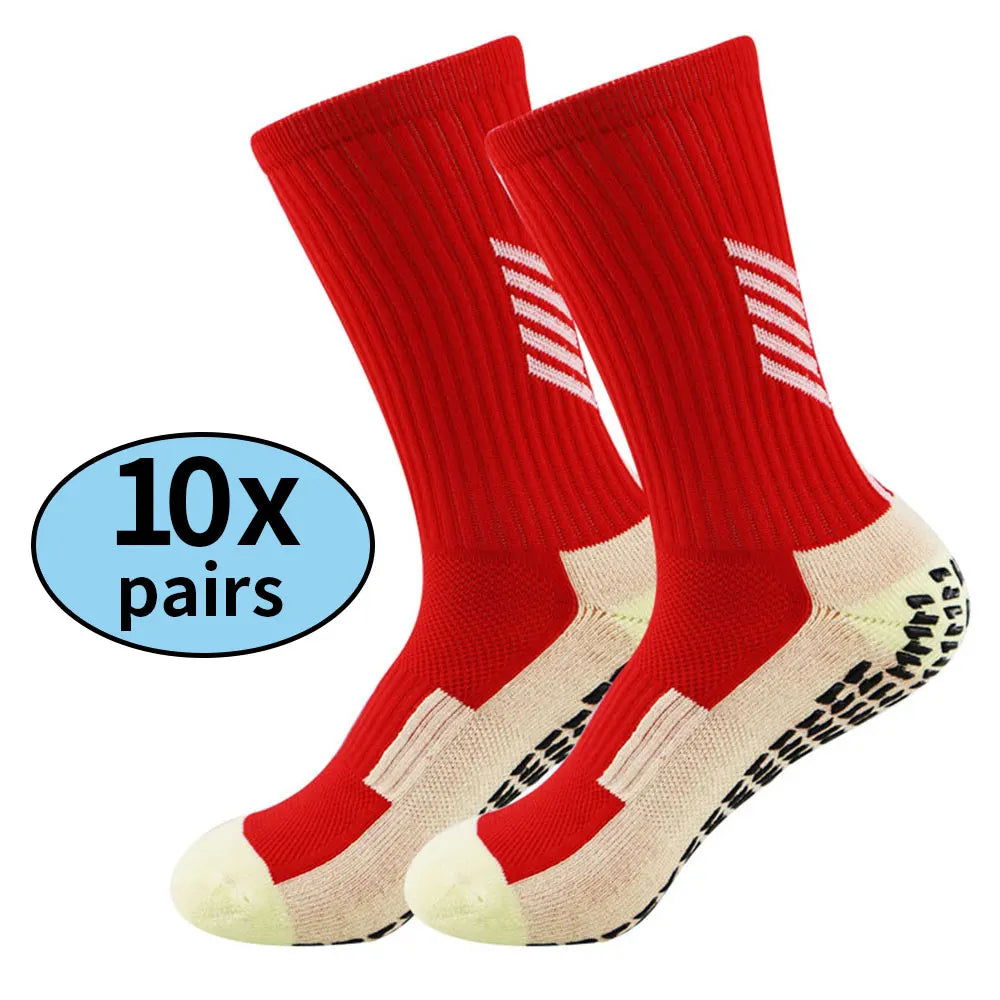 10 Pairs Men's and Women's Non Slip Soccer Socks Towel Bottom Sports Socks Outdoor Sports Hiking Socks Mountaineering Socks himalipasal