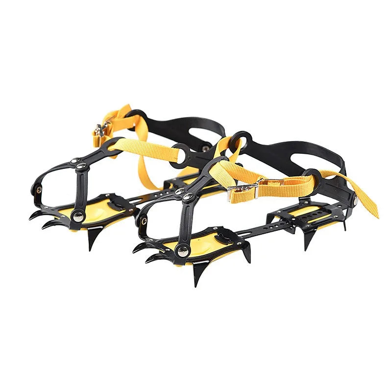 10 Teeth Anti-Skid Crampons Manganese Steel Gear Snow Ice Climbing Shoe Grippers Crampon Traction Device Mountaineering himalipasal