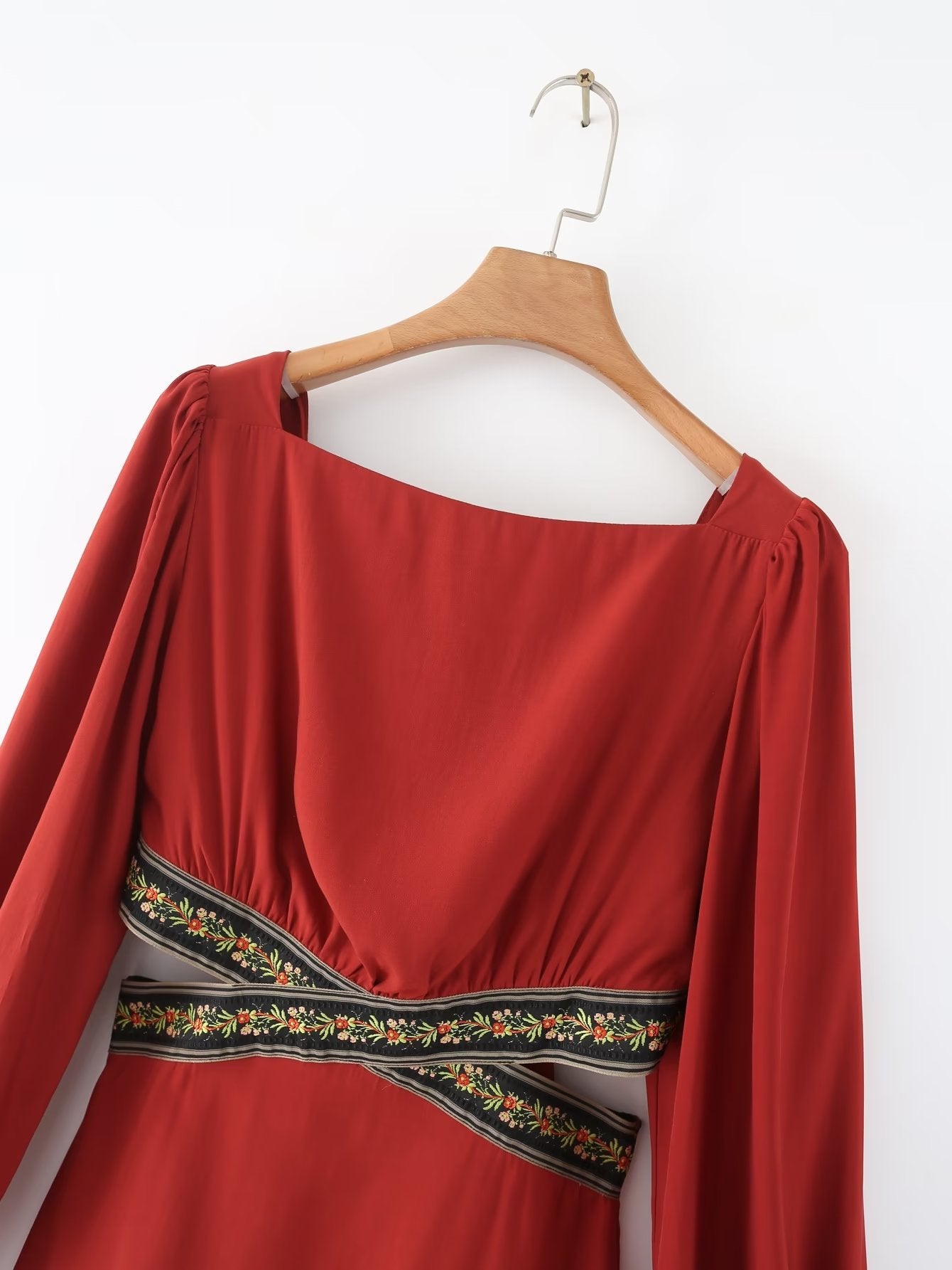 Spring Waist Hollow Out Cutout Cropped Sexy Slim Knit Dress Sheath Long Sleeve Dress