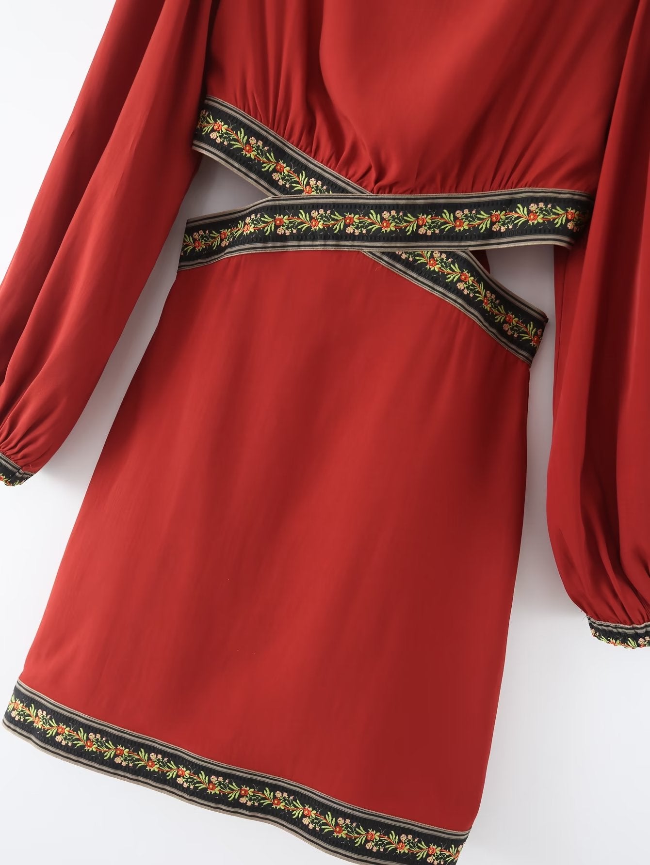 Spring Waist Hollow Out Cutout Cropped Sexy Slim Knit Dress Sheath Long Sleeve Dress