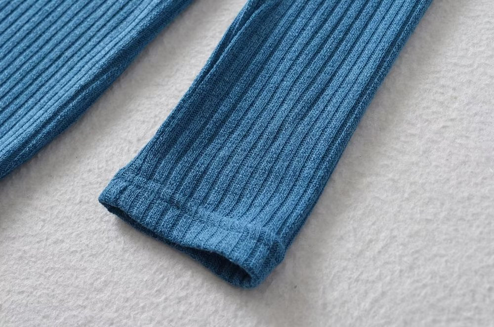 Spring Knitted Three Button Flanging Off Neck Halter Off Shoulder One Step Dress Short Dress