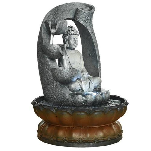 11inches Buddha Fountain Tabletop Decorative Waterfall with Submersible Pump for Office Home Decor himalipasal