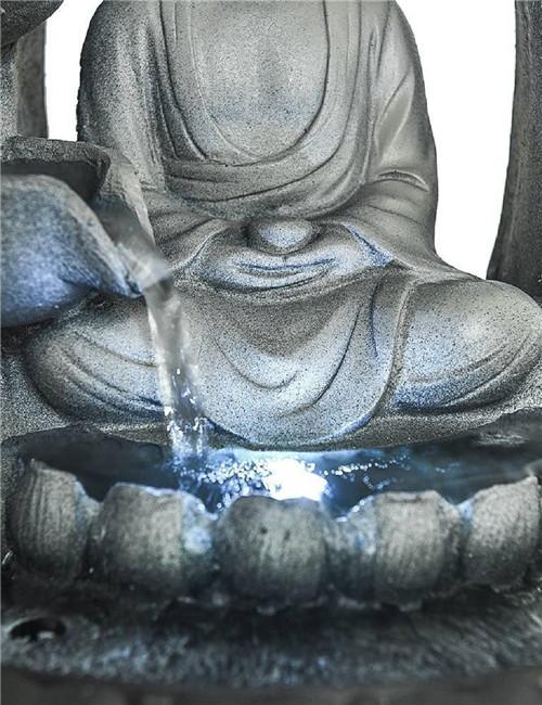 11inches Buddha Fountain Tabletop Decorative Waterfall with Submersible Pump for Office Home Decor himalipasal