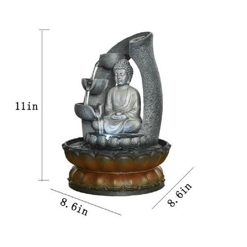 11inches Buddha Fountain Tabletop Decorative Waterfall with Submersible Pump for Office Home Decor himalipasal