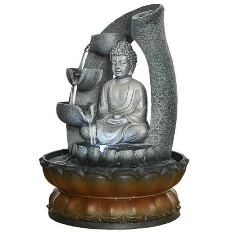 11inches Buddha Fountain Tabletop Decorative Waterfall with Submersible Pump for Office Home Decor himalipasal