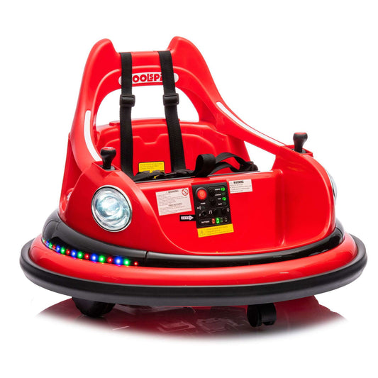 12V ride on bumper car for kids,electric car for kids,1.5-5 Years Old,W/Remote Control, LED Lights, Bluetooth & 360 Degree Spin, Vehicle body with anti-collision padding Five-point Safety Belt,2wd himalipasal