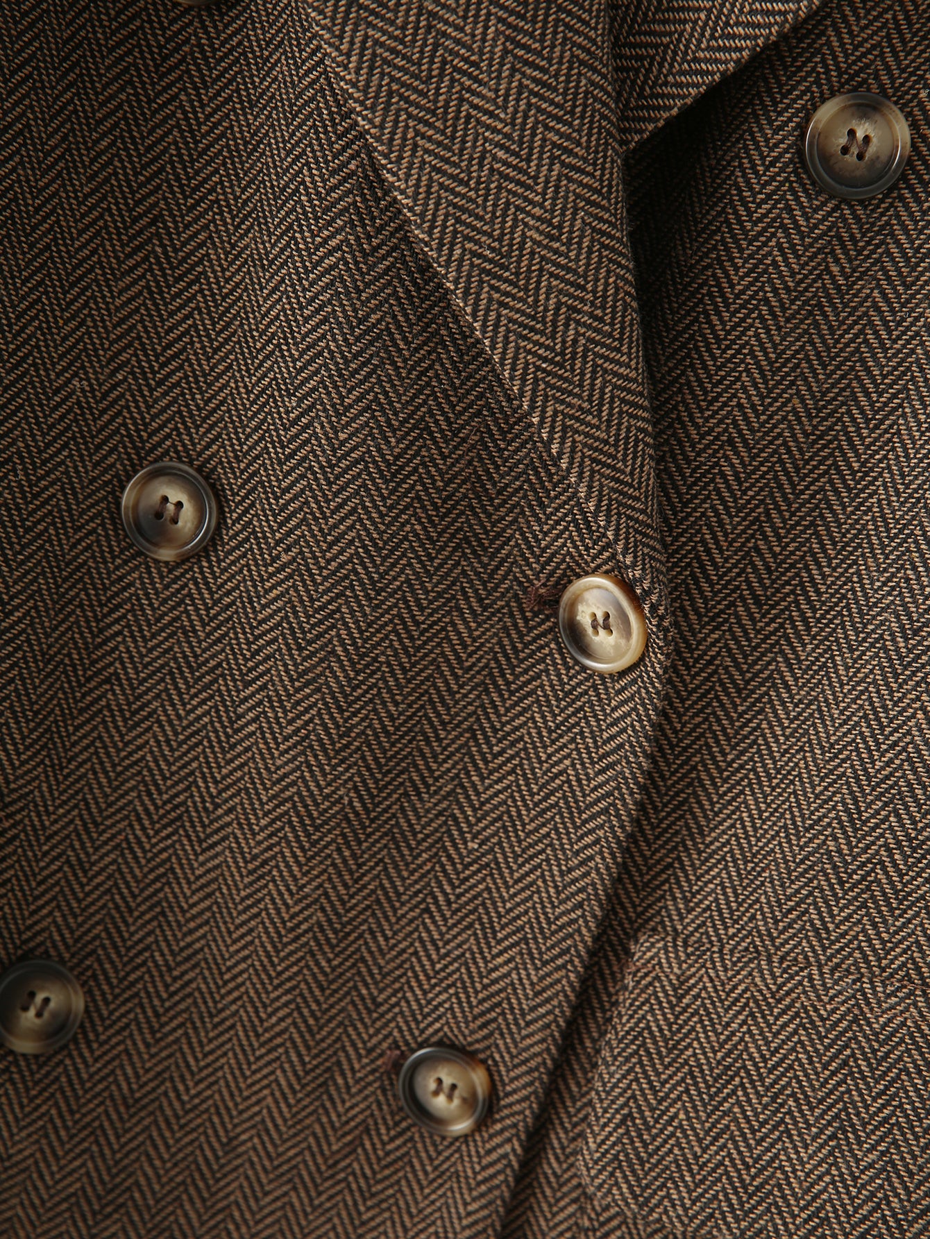 Women Clothing Winter All Match Herringbone Oblique Long Trench Coat