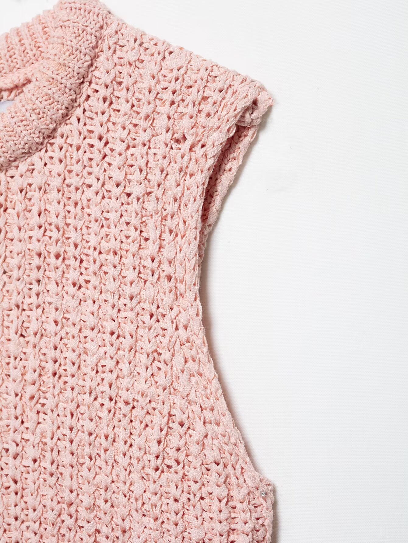 Spring Women Clothing Transparent Bowknot Decoration Knitted Top