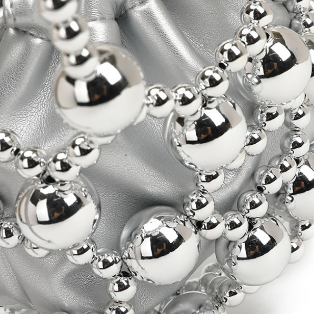 Special Interest Design Beaded Bag Fashionable All Match Exquisite Hollow Out Cutout Beads Woven Bag High Grade Portable Shoulder Messenger Bag