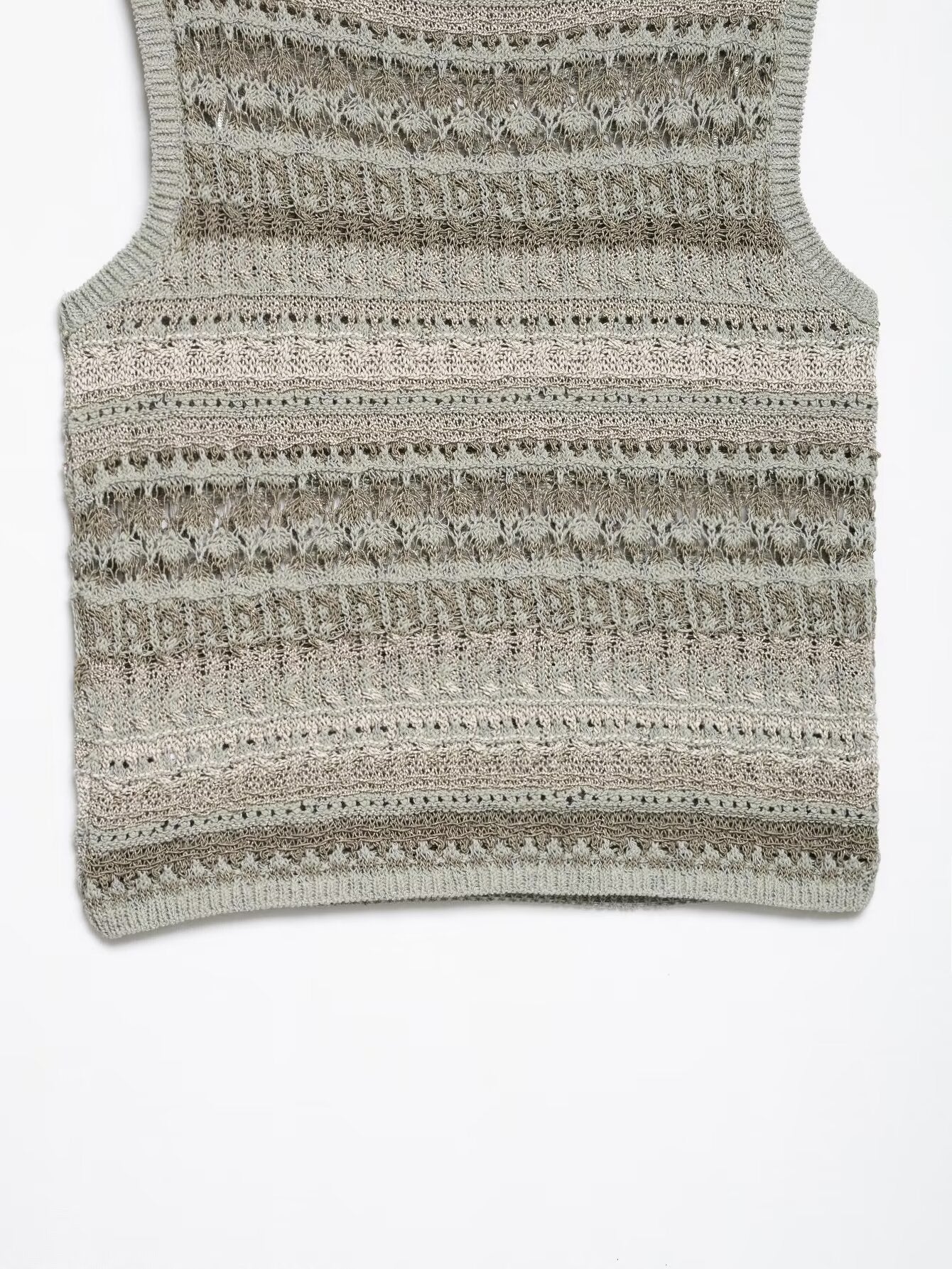 Spring Summer Women Casual round Neck Sleeveless Texture Sweater Women