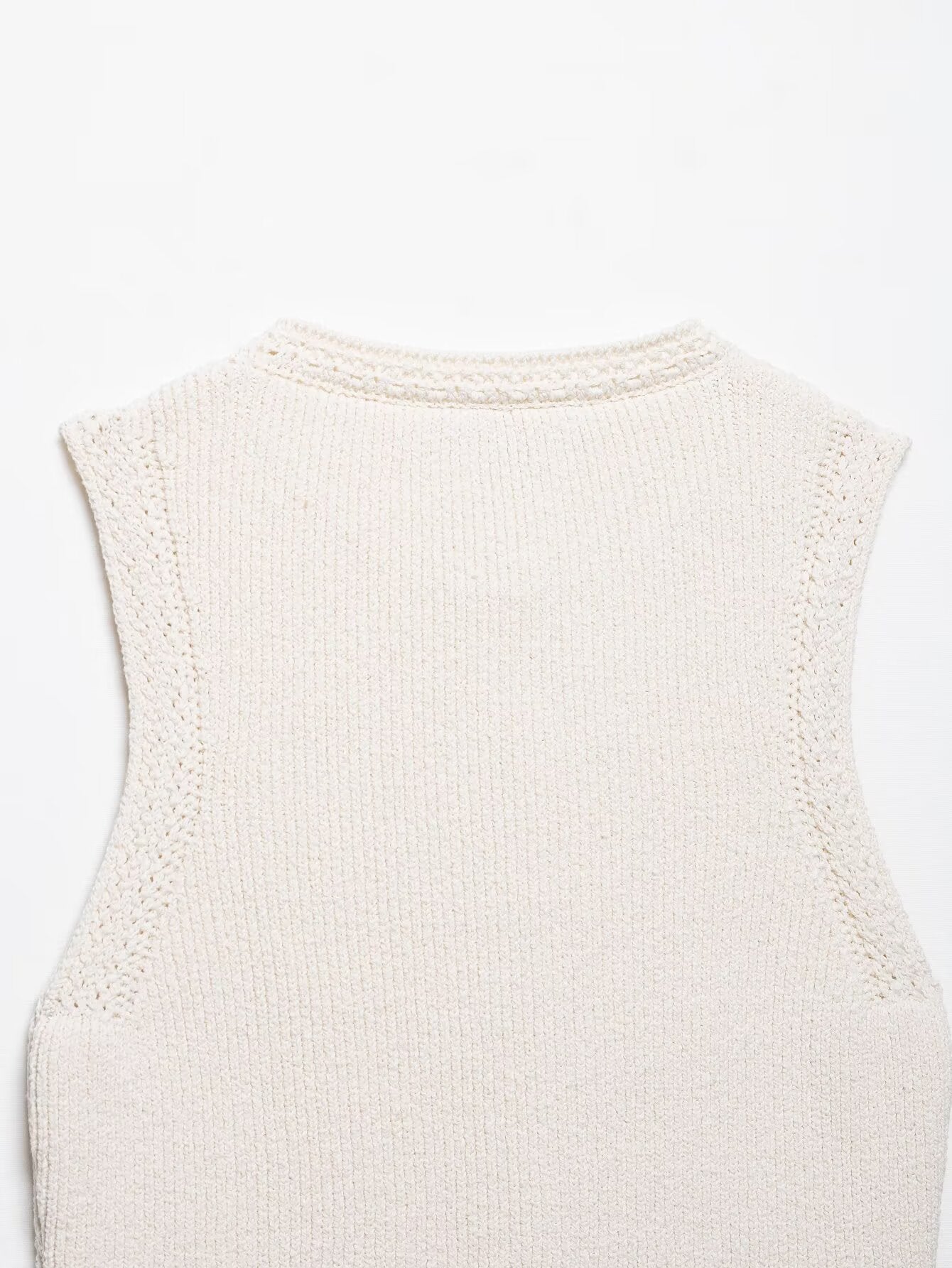 Summer Women Clothing Knitted round Neck Sleeveless Minimalist Vest Top