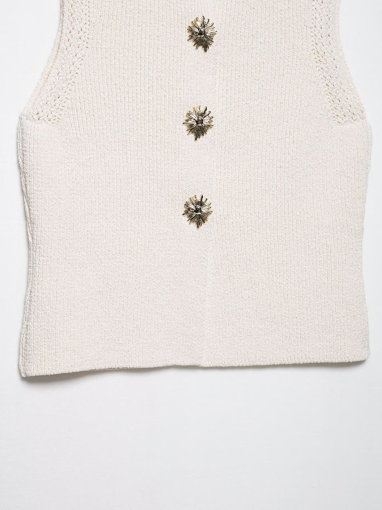 Summer Women Clothing Knitted round Neck Sleeveless Minimalist Vest Top