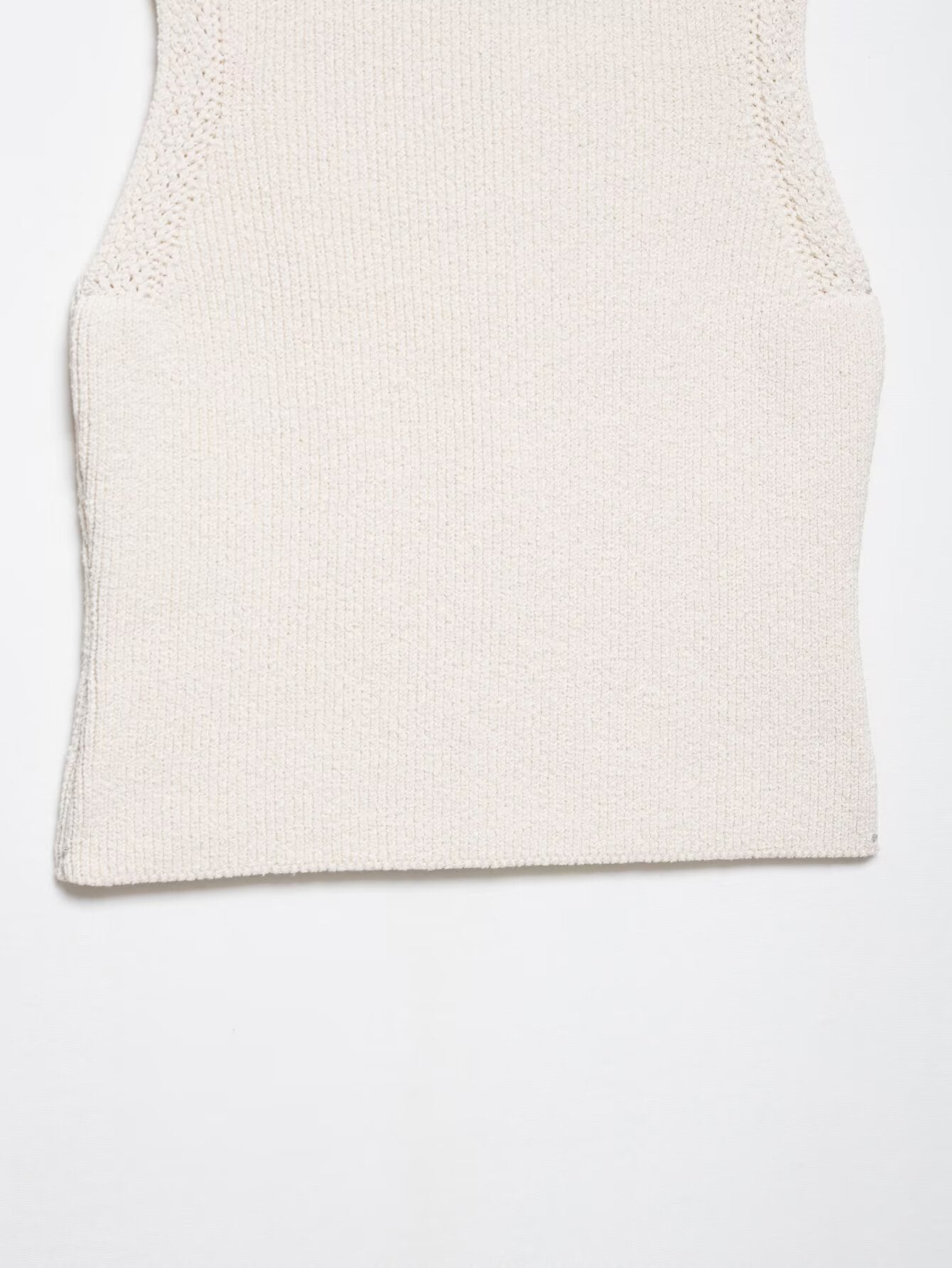 Summer Women Clothing Knitted round Neck Sleeveless Minimalist Vest Top