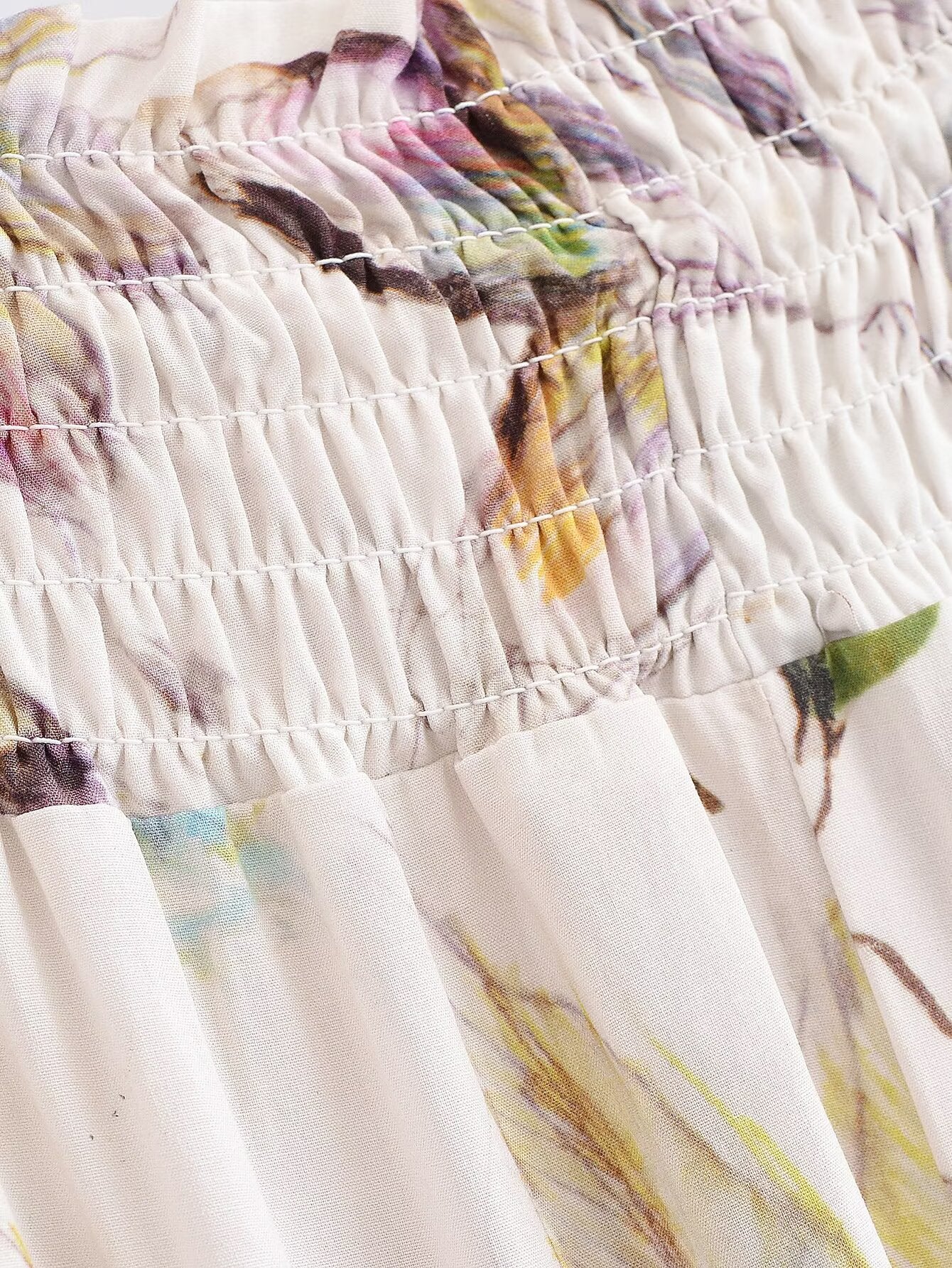 Rayon Printed Elastic Waist Vacation Casual Skirt Summer Midi Dress Women