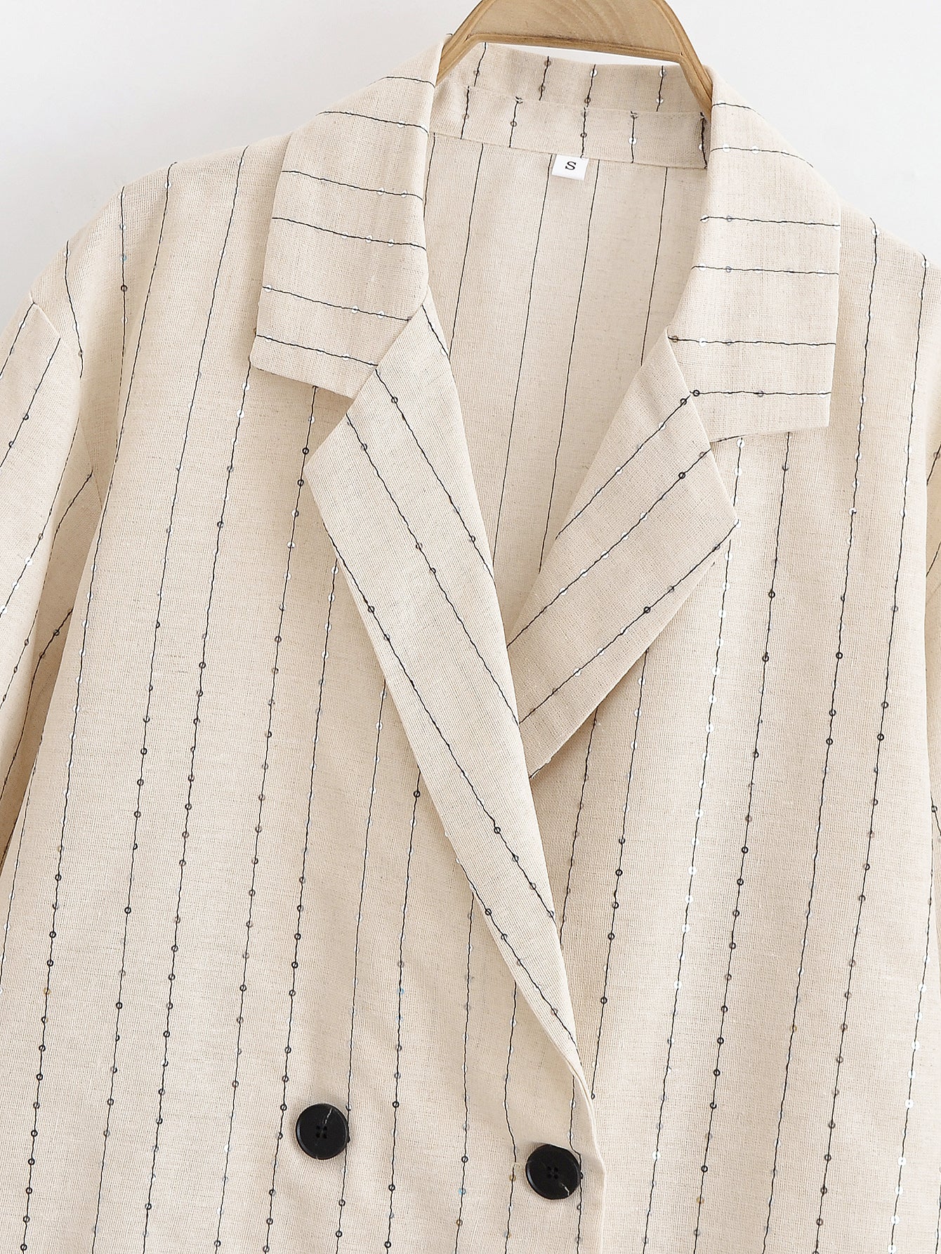 Women Clothing Casual Suit Sequin Striped Blazer Sequin Striped Casual Trousers