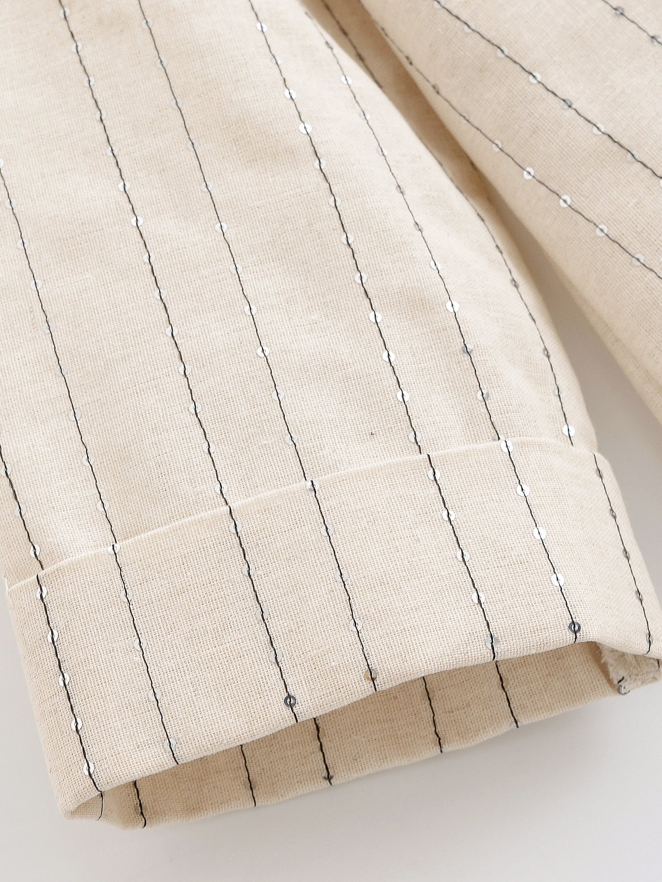 Women Clothing Casual Suit Sequin Striped Blazer Sequin Striped Casual Trousers