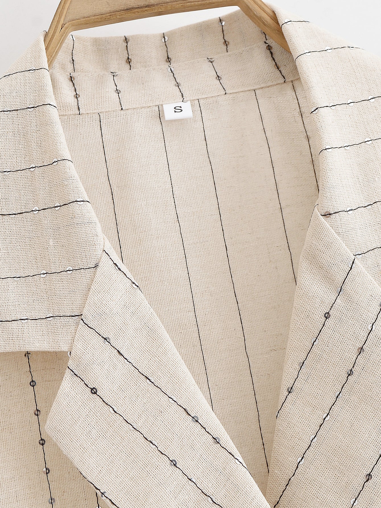 Women Clothing Casual Suit Sequin Striped Blazer Sequin Striped Casual Trousers