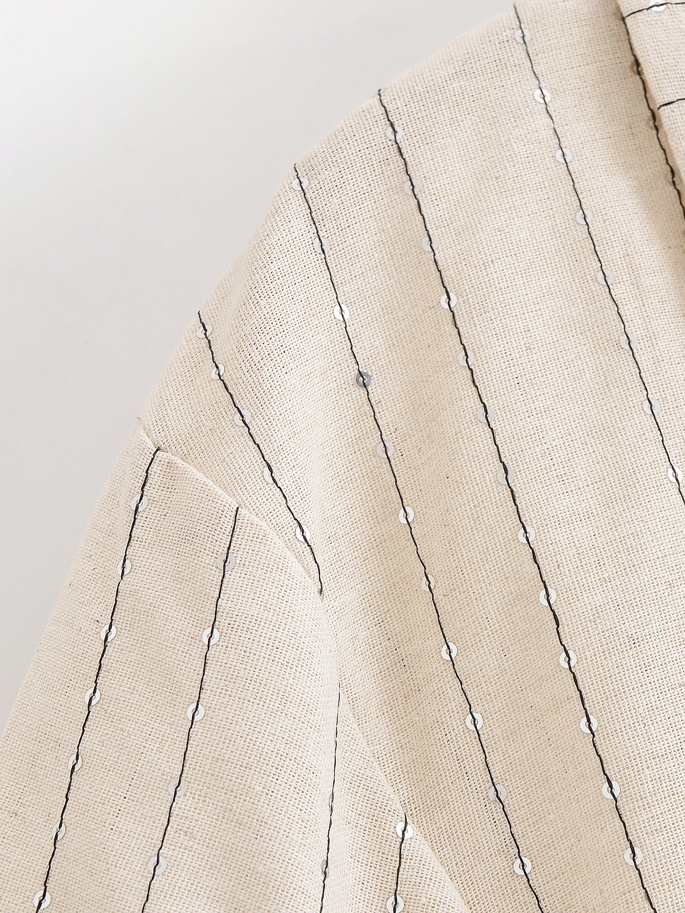 Women Clothing Casual Suit Sequin Striped Blazer Sequin Striped Casual Trousers