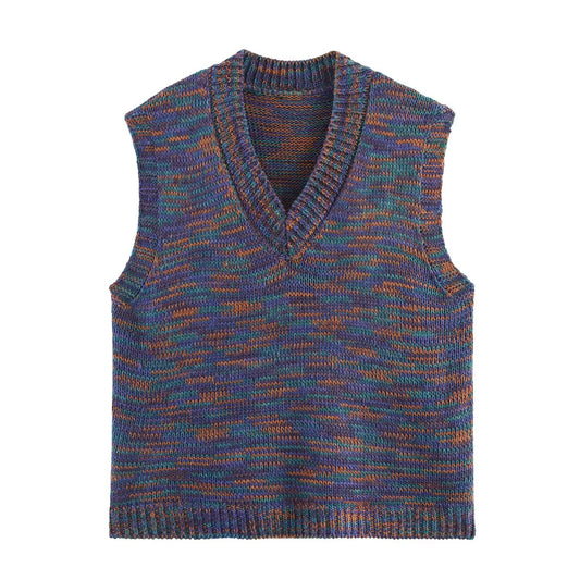 Spring Women Clothing French Design Iceland Yarn Knitted Vest