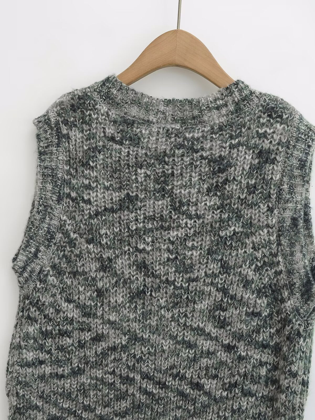 Women Clothing Fall Simple V neck Pullover Knitted Vest Vest