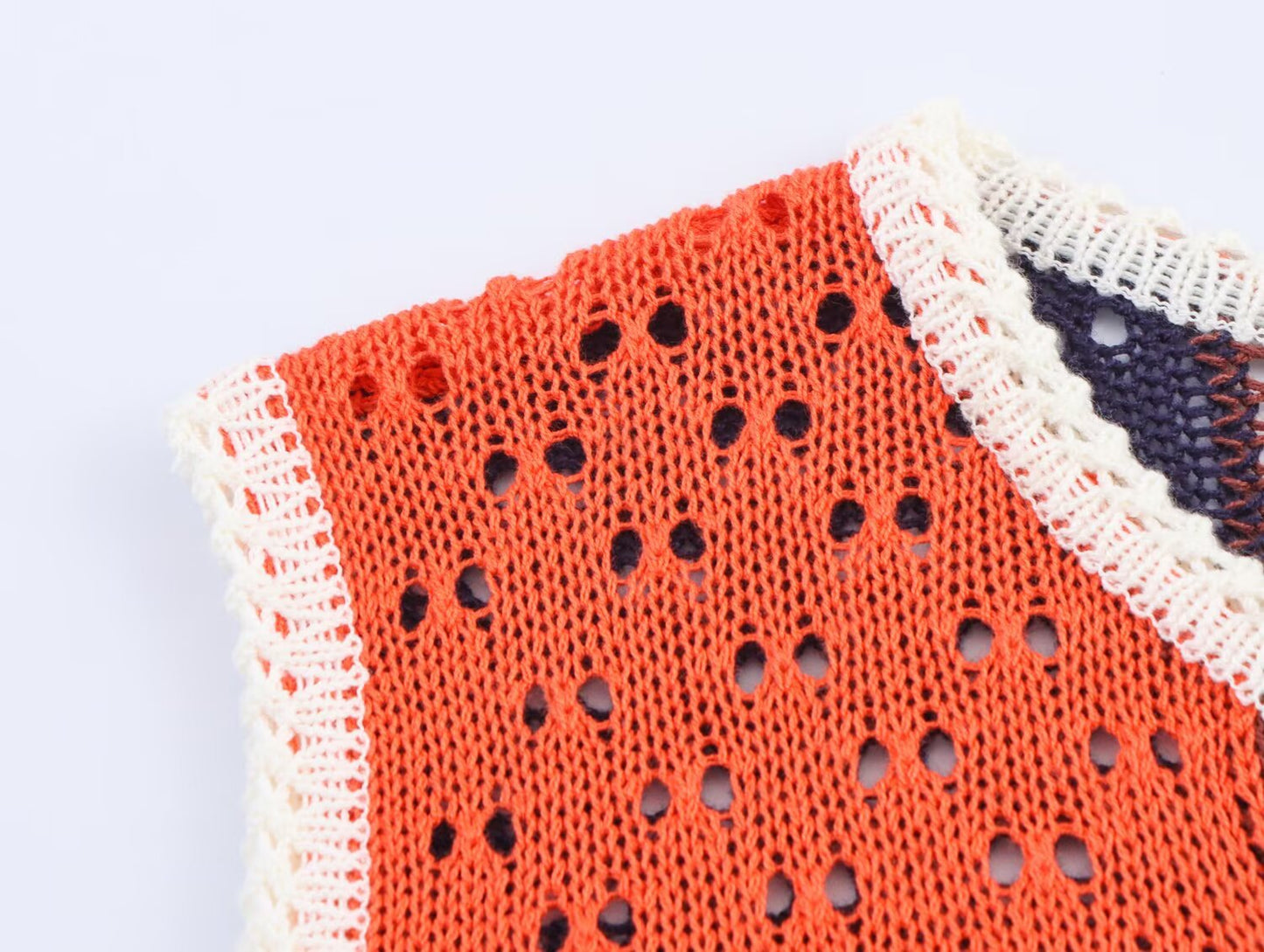 Summer Women Stylish Simple Square Color Matching Knitted Vest