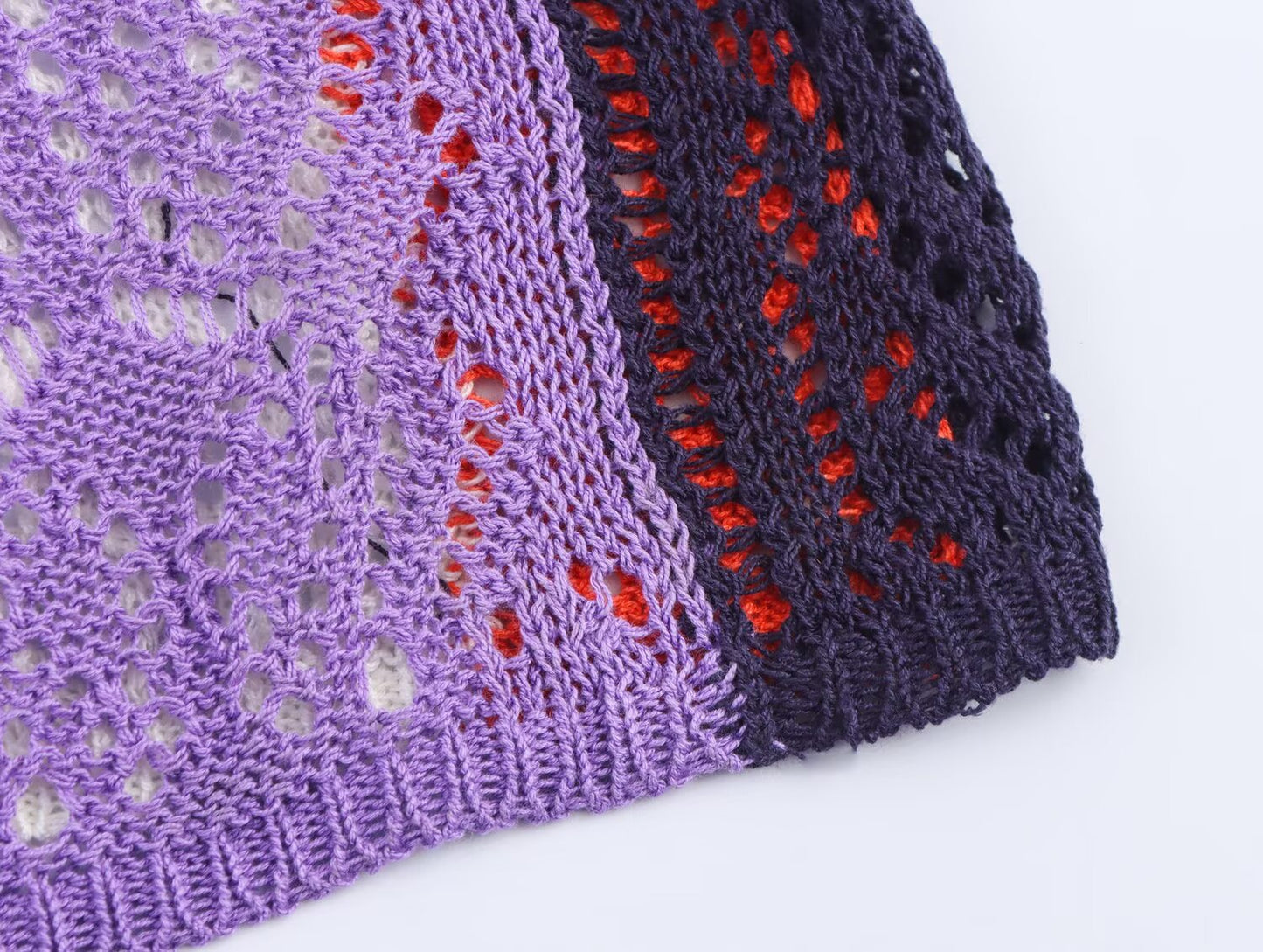 Summer Women Stylish Simple Square Color Matching Knitted Vest